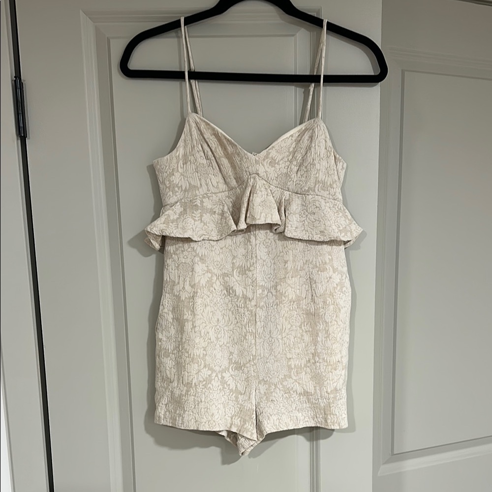 Cream Floral Lace Romper